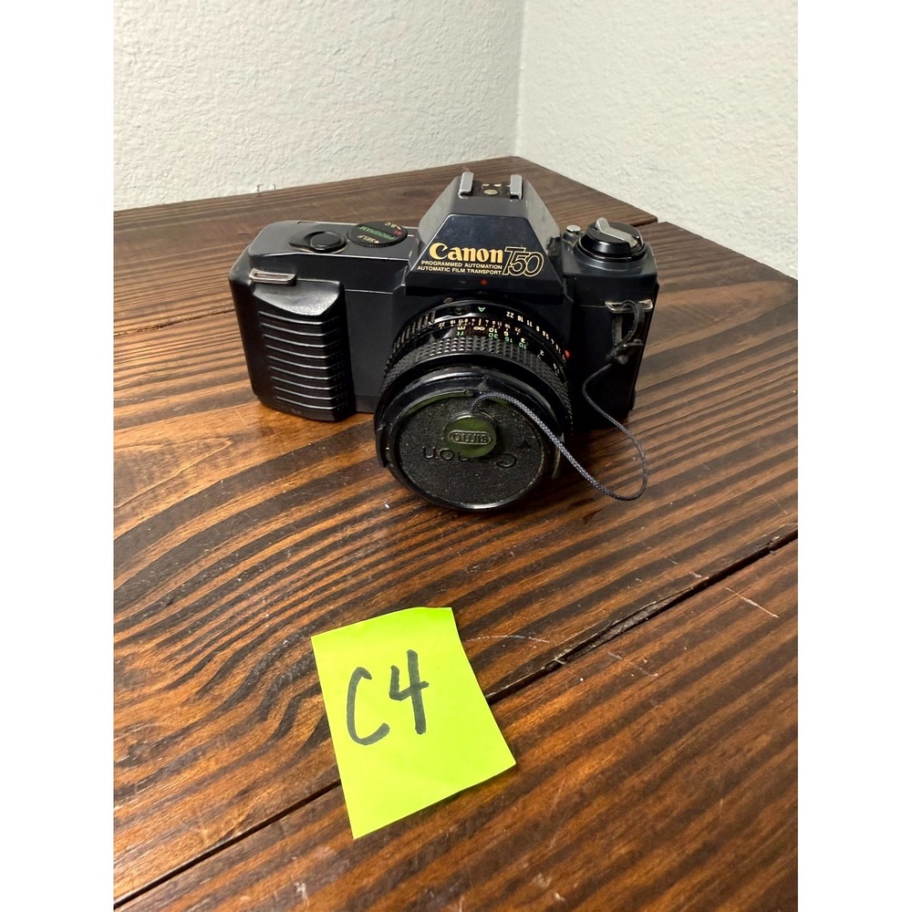 Vintage Canon T50 Black 35mm SLR Manual Focus FD Mount Photography Film Camera